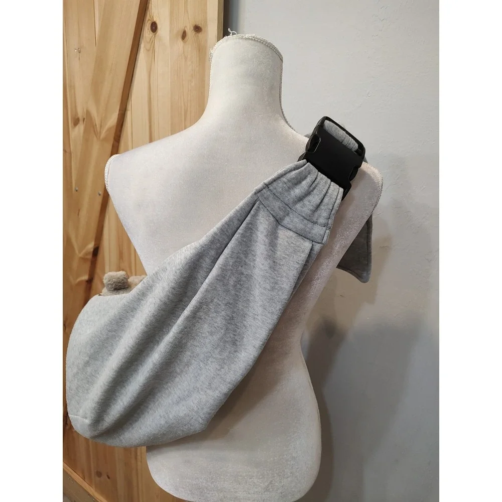Tomkas Small Dog Carrier Sling Grey Adjustable Strap Hands Free Pet Bag